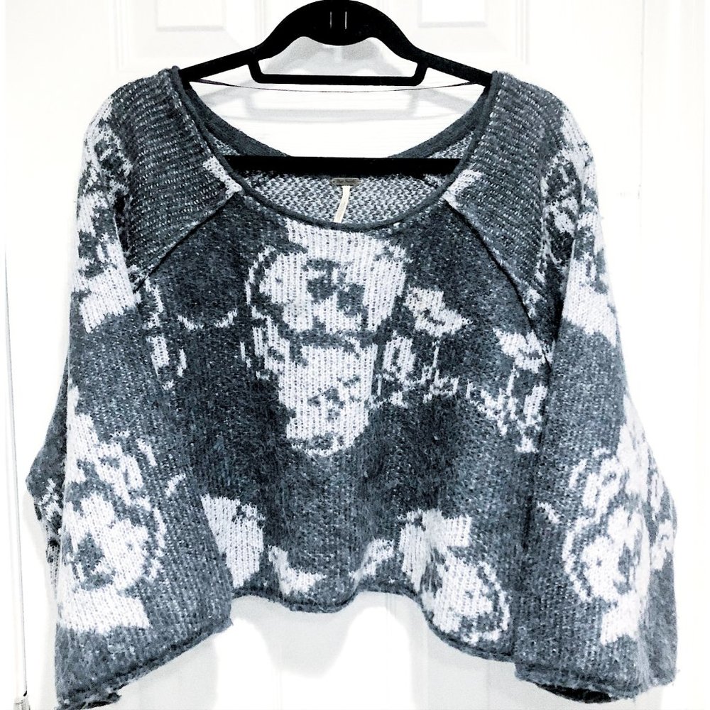 Free People ‘Purple Rain’ Cropped Knit Sweater - Picture 3 of 4